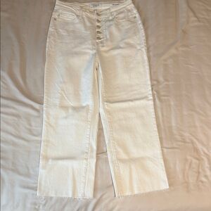 Judy Blue Off-White Wide Leg Capri Jeans